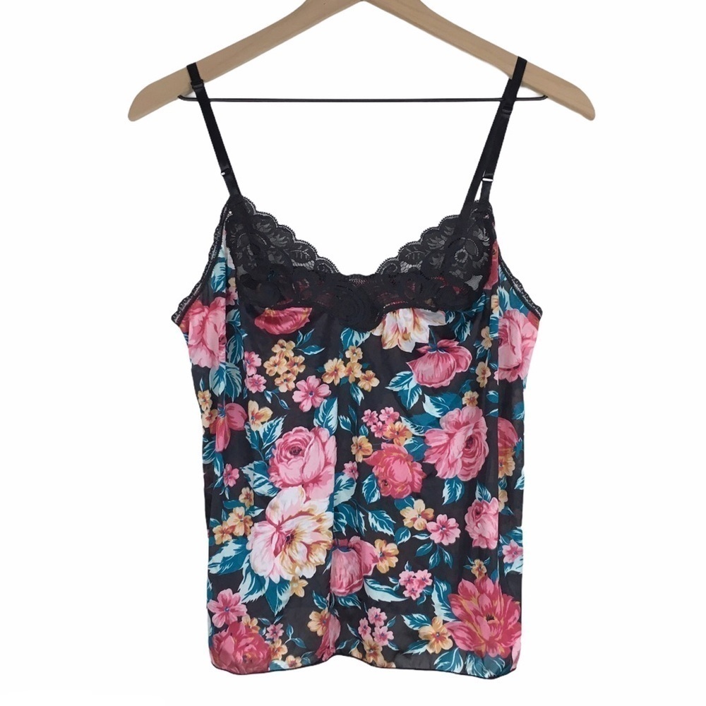 VANITY FAIR Vintage Cami Camisole Lace Floral Flowers Retro Lingerie Size 36